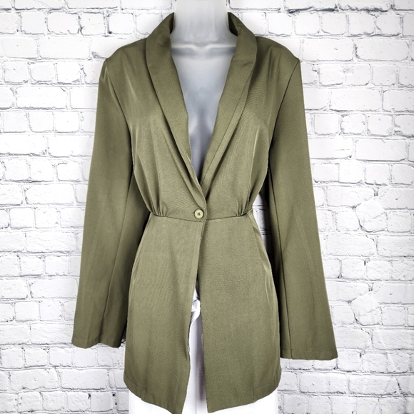 2/$15 Shein Size XL Olive Green Blazer - Picture 1 of 6